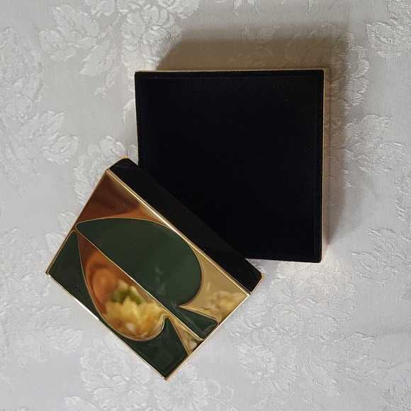 ●FIRM●Kate Spade NY X Lenox "Spade Street" Keepsake Box, Green/Gold - Picture 7 of 10